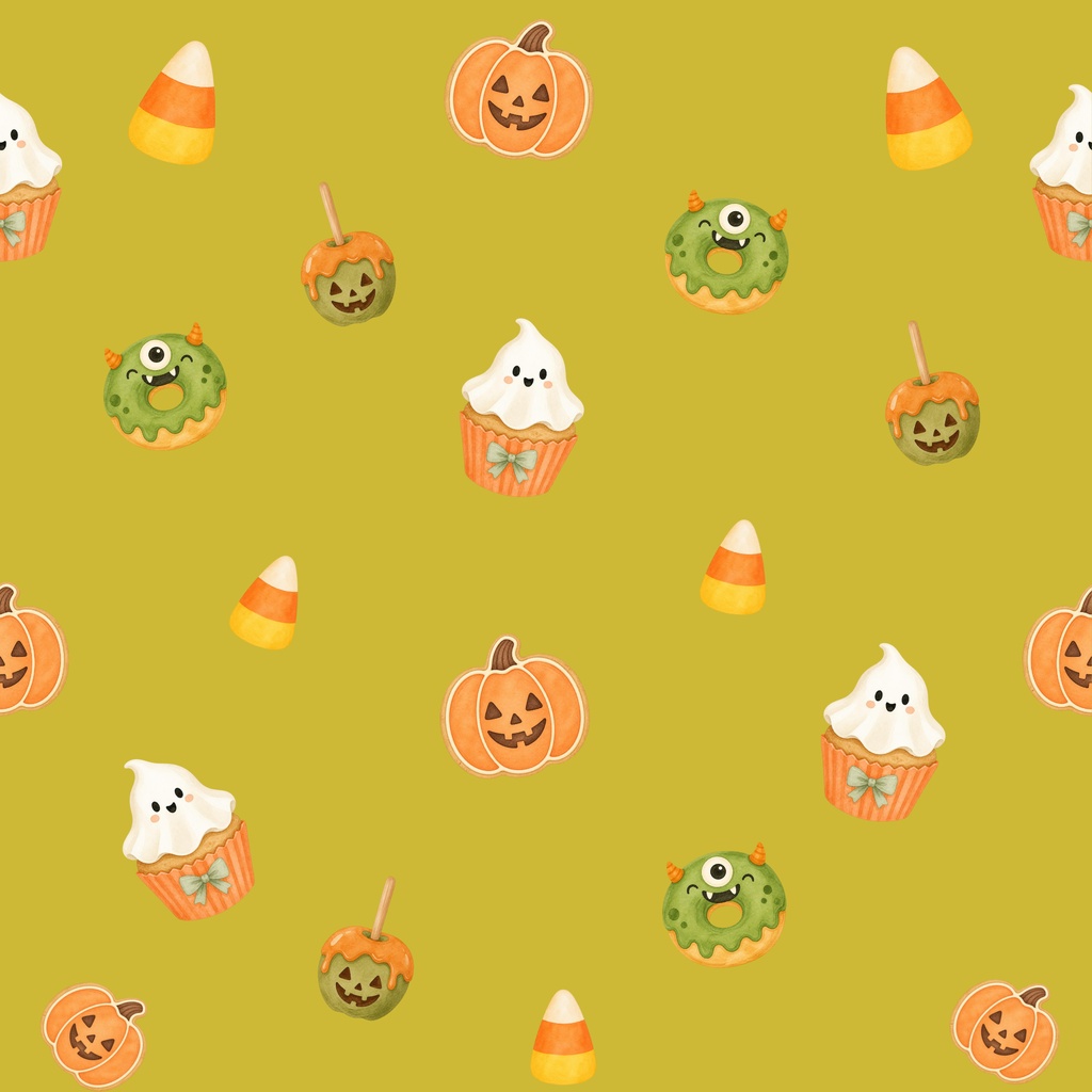 POPでキュートなハロウィンキャラ&お菓子のデジタルペーパー【6枚セット】
