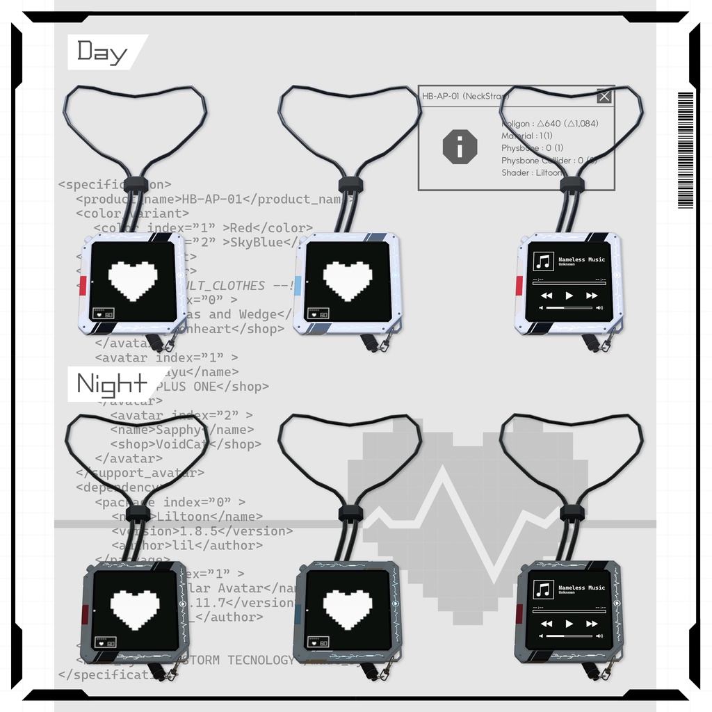 VRC向けアバター用アクセサリー「HB-AP-01」