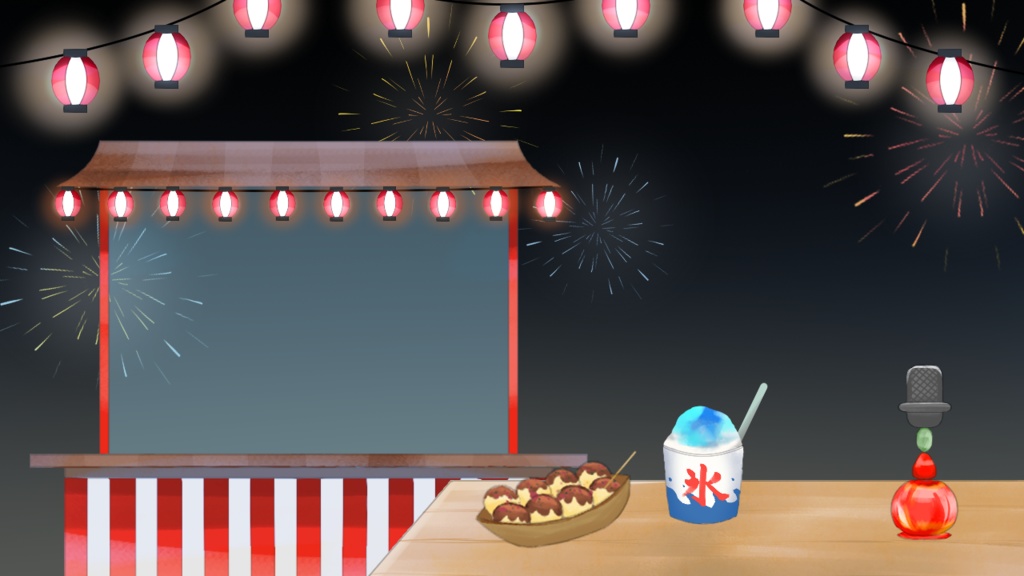 【Vtuber向け】配信背景&コメント欄【夏祭り】