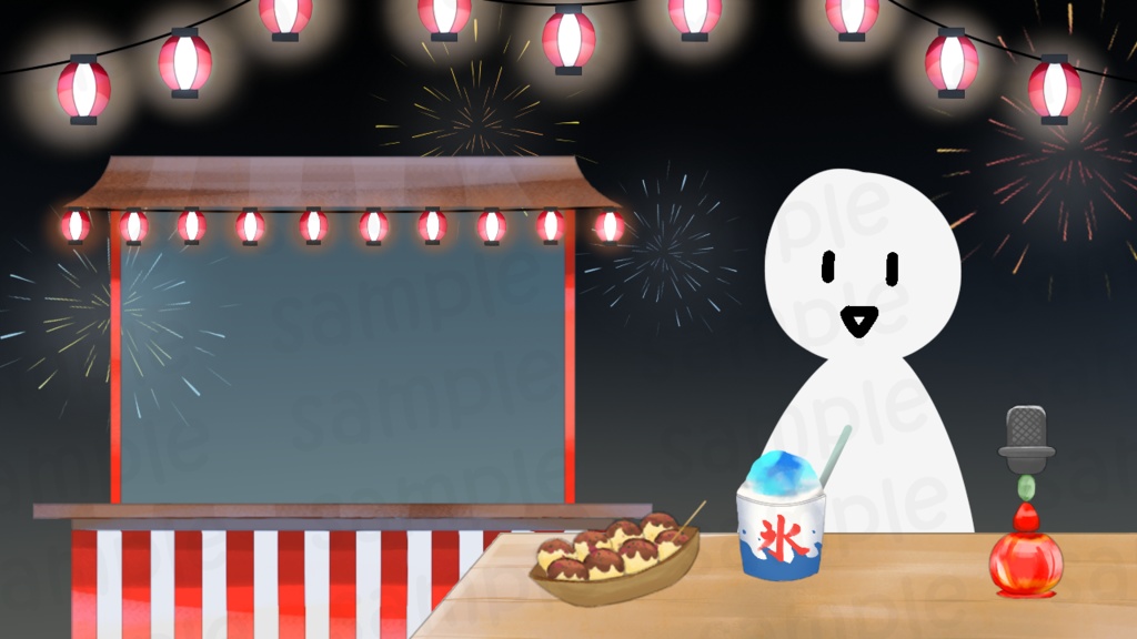 【Vtuber向け】配信背景&コメント欄【夏祭り】
