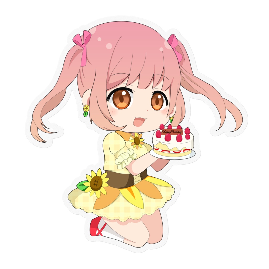 誕生日🎂記念 ステッカー2枚セット（ホワイト、クリア）