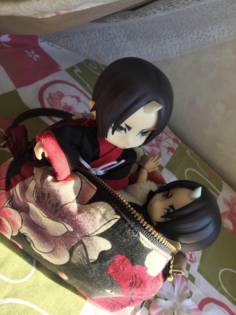 鬼灯様風にゃんこポーチ