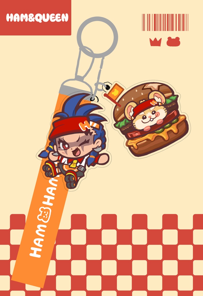 【1人2つまで】ハムクイーンストラップキーホルダー【Up to 2 per person】