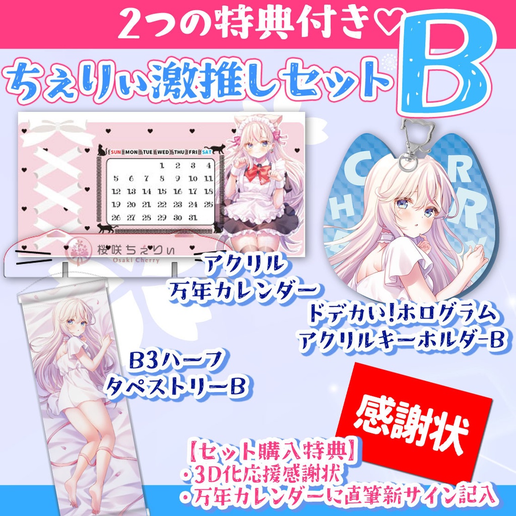 ちぇりぃ激推しセット【桜咲ちぇりぃ3D化応援グッズ②】
