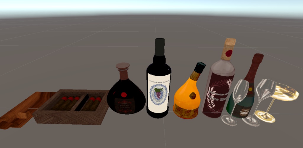 3D小物ボトルやグラス葉巻