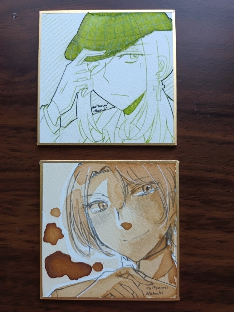 【豆色紙原画】ネガティブ探偵と自信家助手