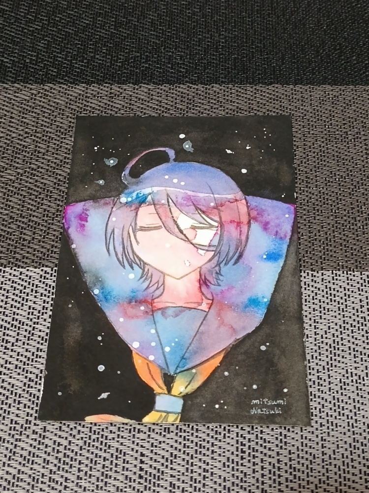 【ポストカードサイズ原画】そらと宇宙(そら)