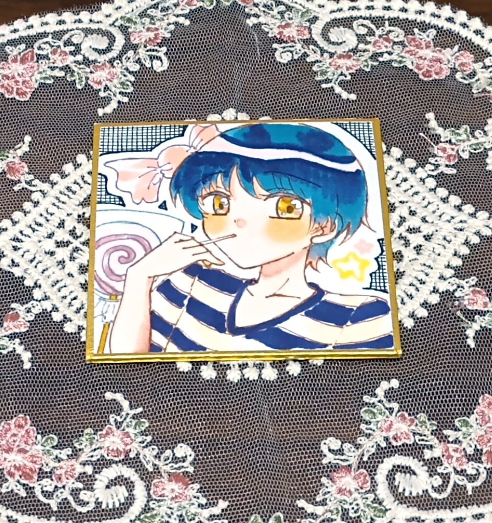 男の子豆色紙原画