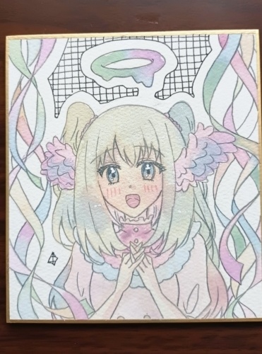 1/4色紙原画【天使もどき】