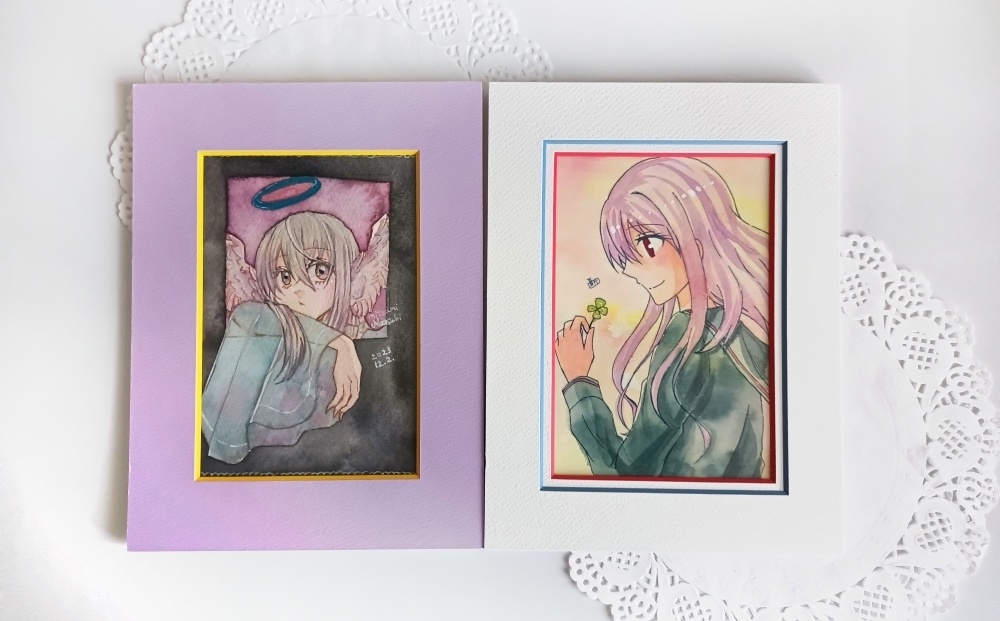 【ポストカード原画】窓辺の天使 / クローバー