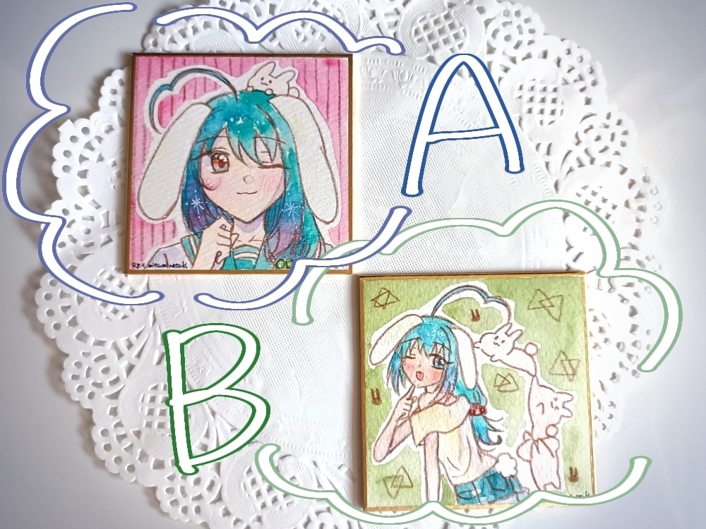 創作男の娘　豆色紙原画
