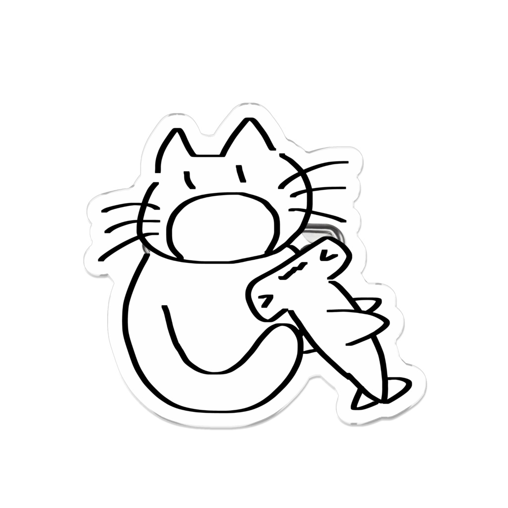 サメ食べねこ(アクリルバッジ)
