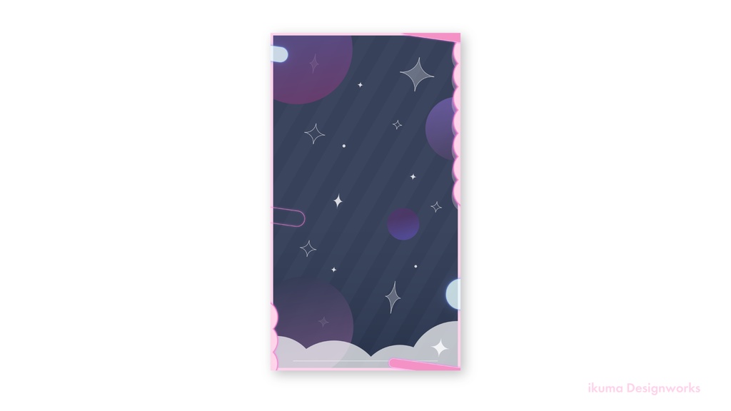 ふわふわ夜空の配信画面セット / 雑談&ゲーム用