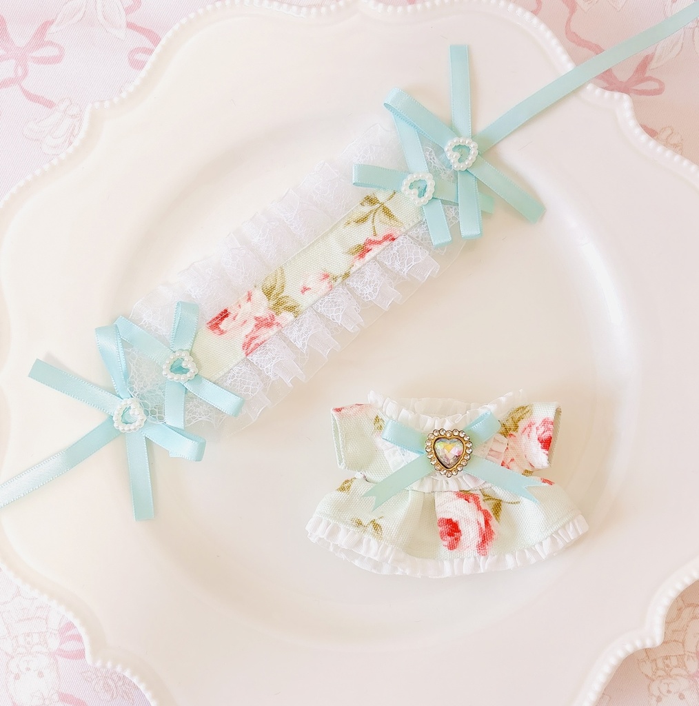 ピュアローズ ミント ぬい服 12cm ちびぐるみ ワンピース&ヘッドドレスセット
