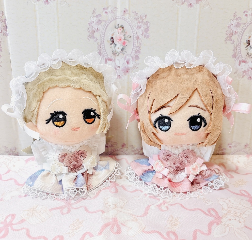 Angel Bear ホワイト ♡ ぬい服 12cm ちびぐるみ ワンピース&ヘッドドレスセット