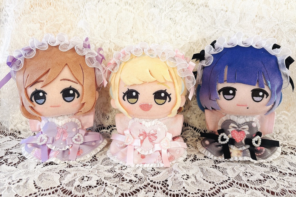 Girly Closet ワンピ&ヘッドドレスセット ブラック♡ ぬい服 12cm ちびぐるみ