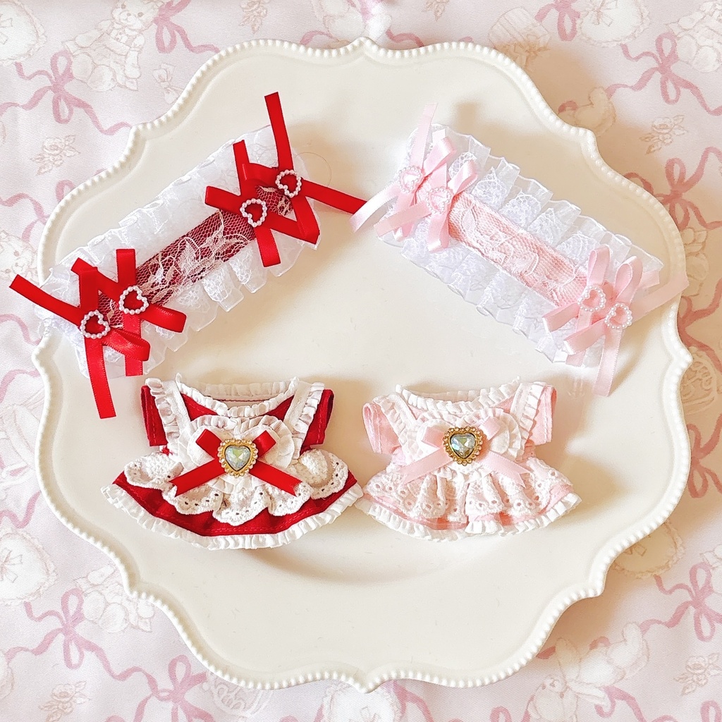 color maid ワンピ＆ヘッドドレスセット♡ ぬい服 13cm ちびぐるみ