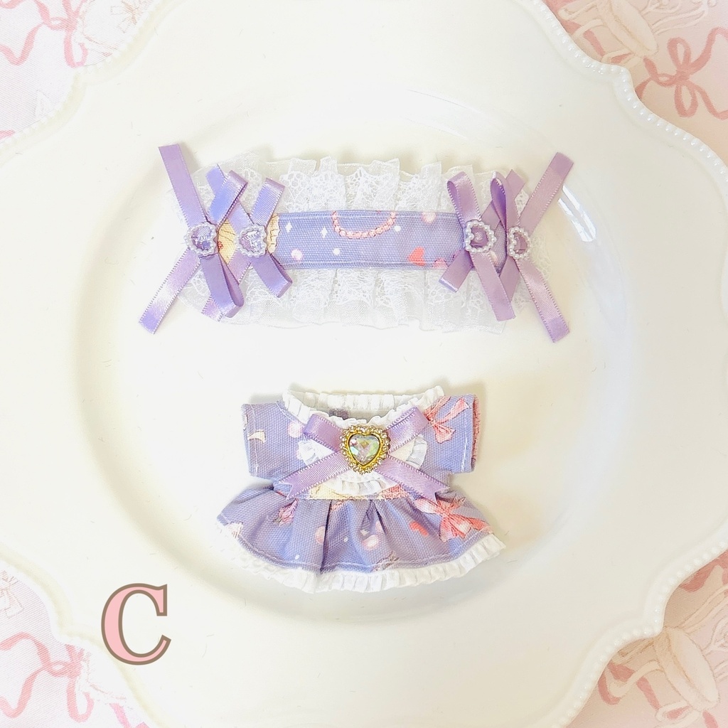♡ ワンピ&ヘッドドレスセット ♡ ぬい服 13cm ちびぐるみ