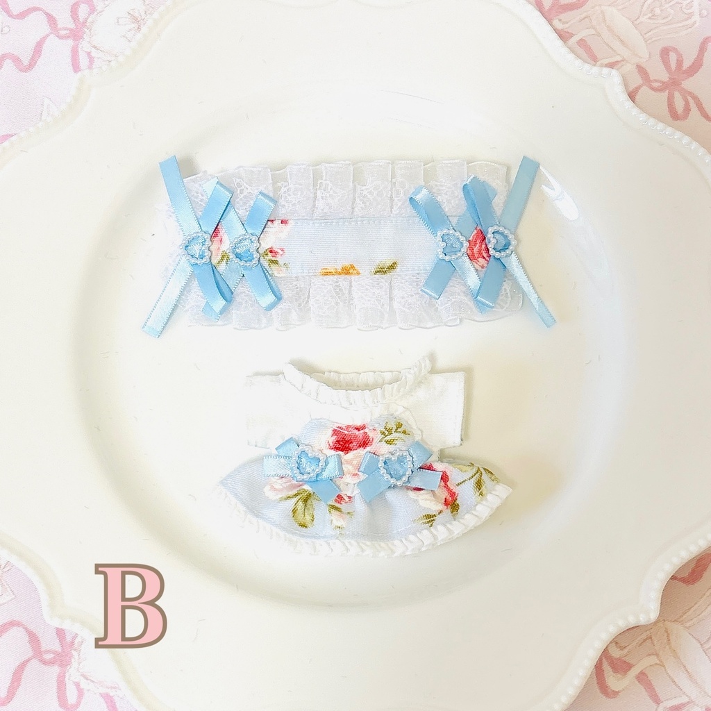 ♡ ワンピ&ヘッドドレスセット ♡ ぬい服 13cm ちびぐるみ