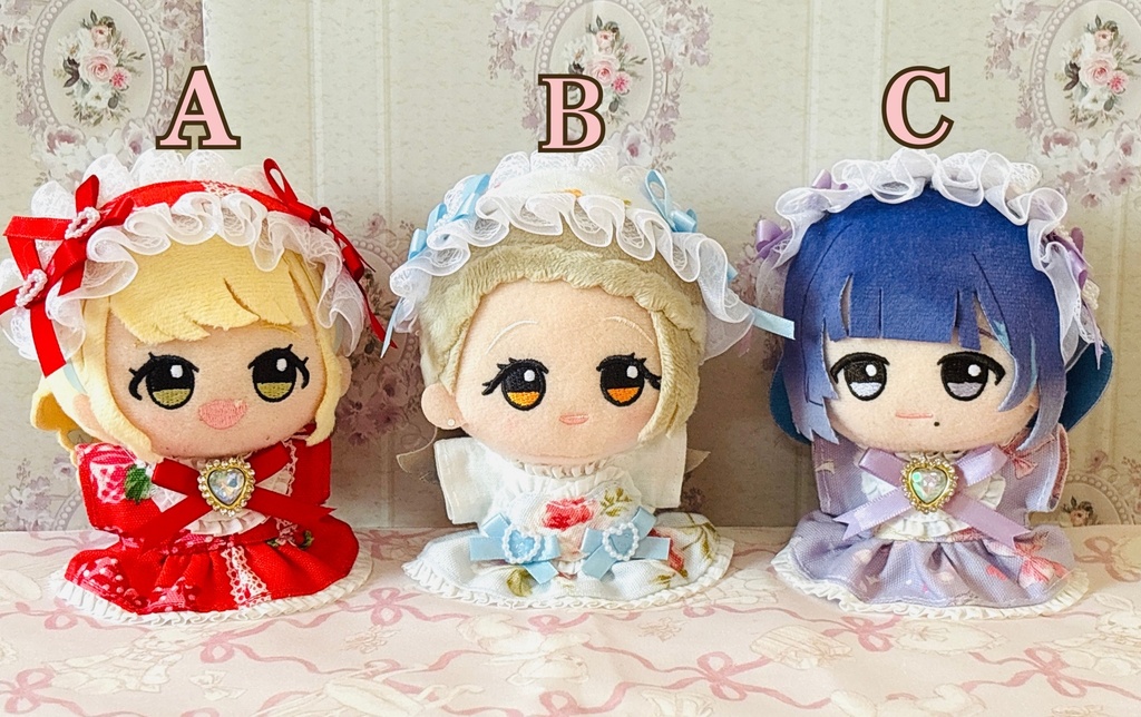 ♡ ワンピ＆ヘッドドレスセット ♡ ぬい服 13cm ちびぐるみ