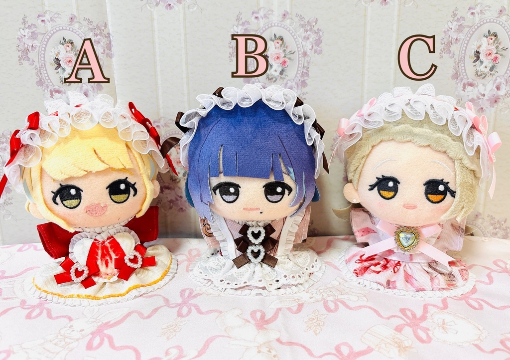 ♡ ワンピ＆ヘッドドレスセット ♡ ぬい服 13cm ちびぐるみ