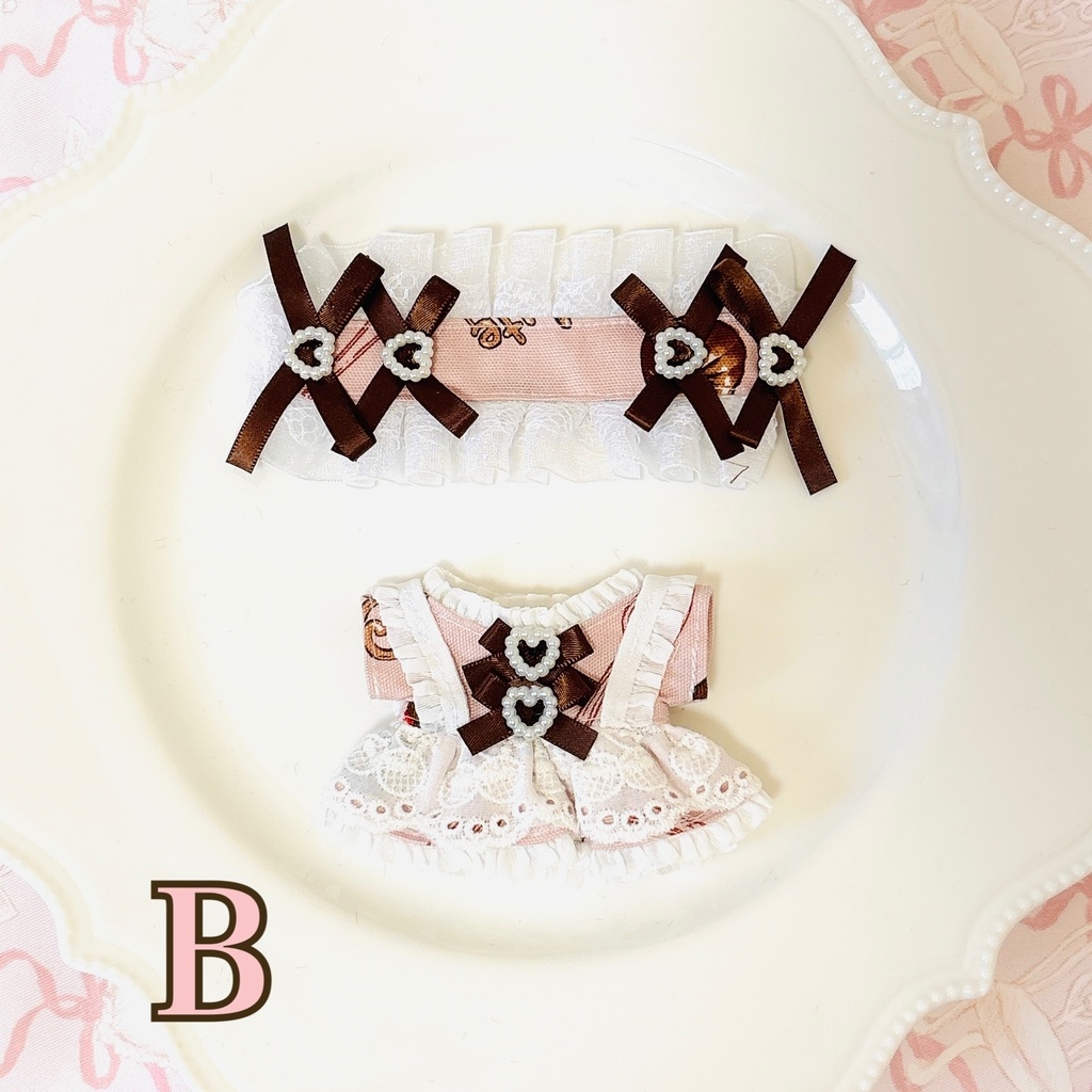 ♡ ワンピ&ヘッドドレスセット ♡ ぬい服 13cm ちびぐるみ