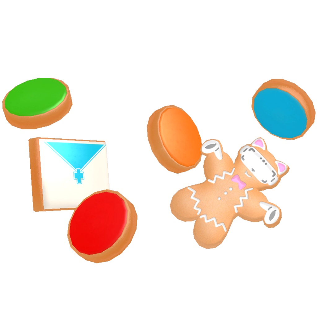 【無料配布中】ぶいちゃ練り込みアイシングクッキーセット【 VRChat Icing Cookies】