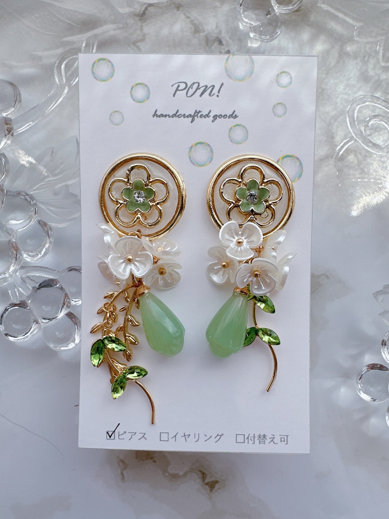 Ｎｏ．129 花札ピアス ハンドメイド 和モチーフ - ピアス