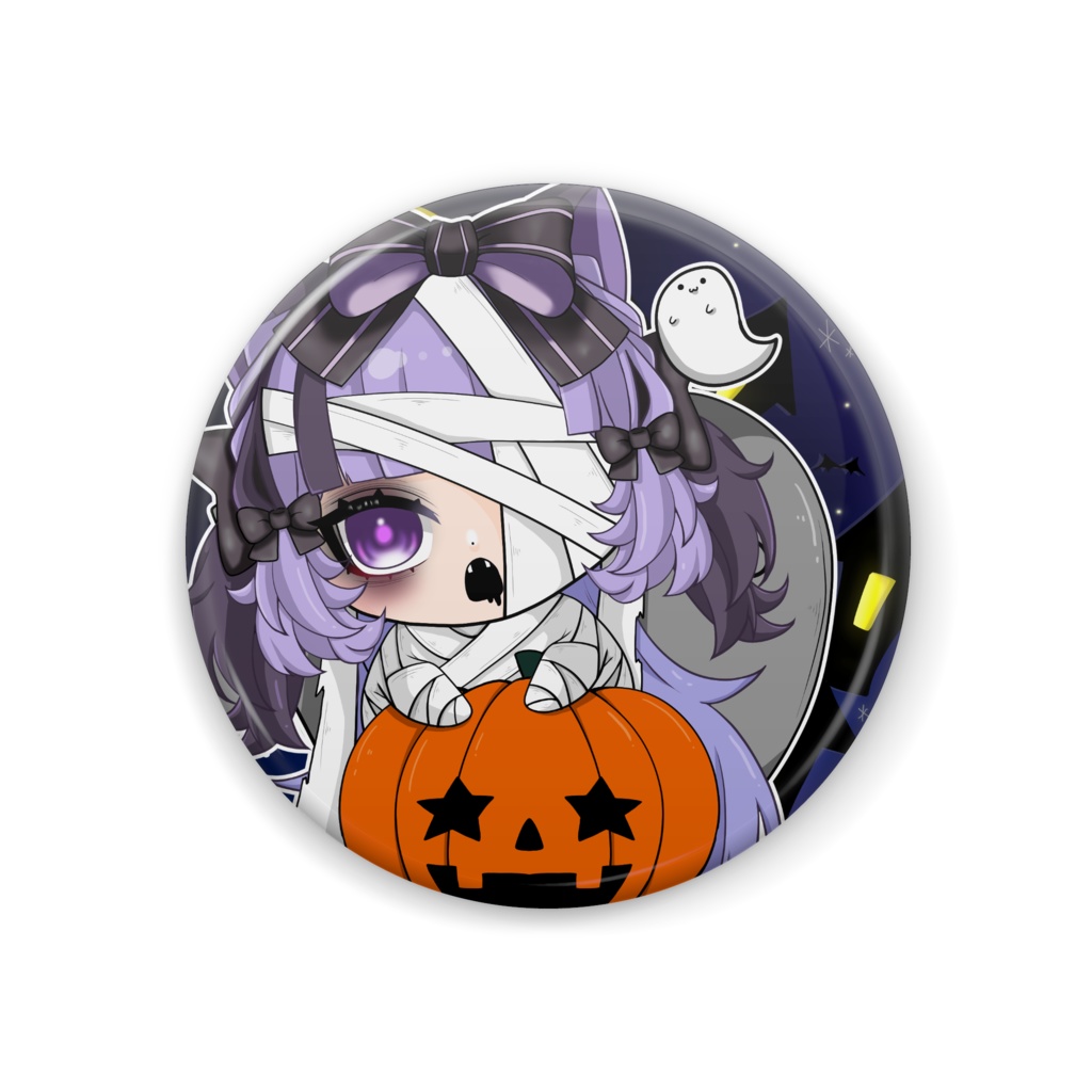 遊猫ちぇしゃ　ハロウィン缶バッチ