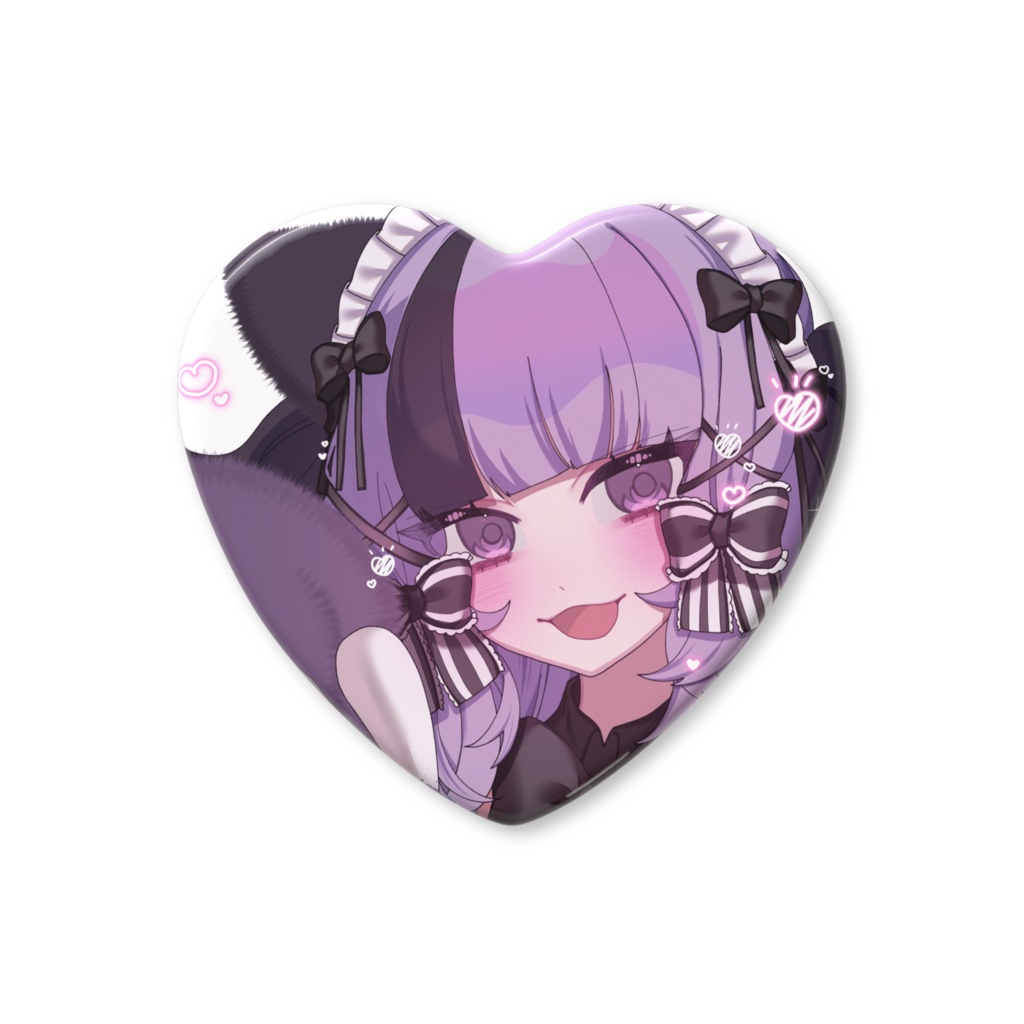 遊猫ちぇしゃ🗝️メイドハートな缶バッチ❤️