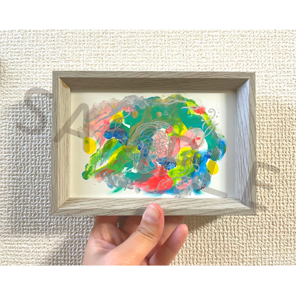 【クラファン¥10,000】スピリットアート　バナナペーパーはがきサイズ(額付き)+お礼のお手紙