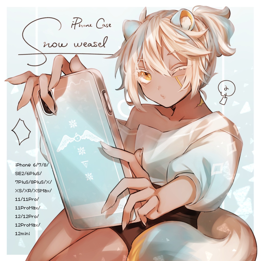 【Redesigned】Snow Weasel Clear iPhone Case