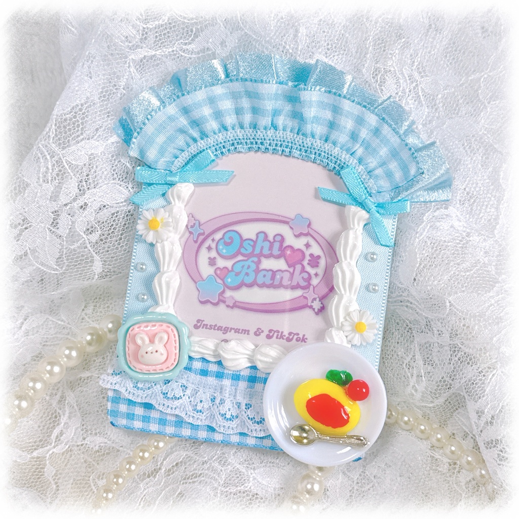 メイドさん風デコケース(水色)