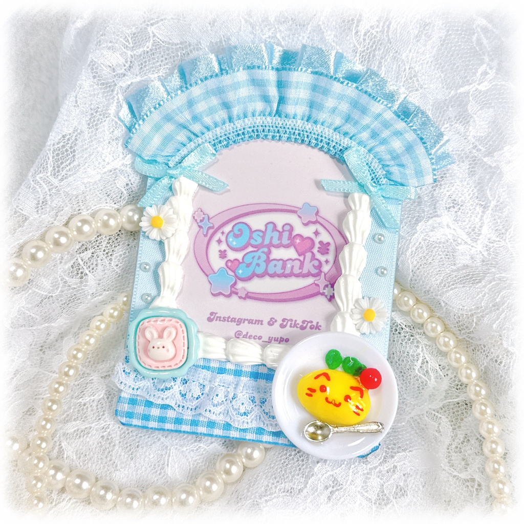 メイドさん風デコケース(水色)