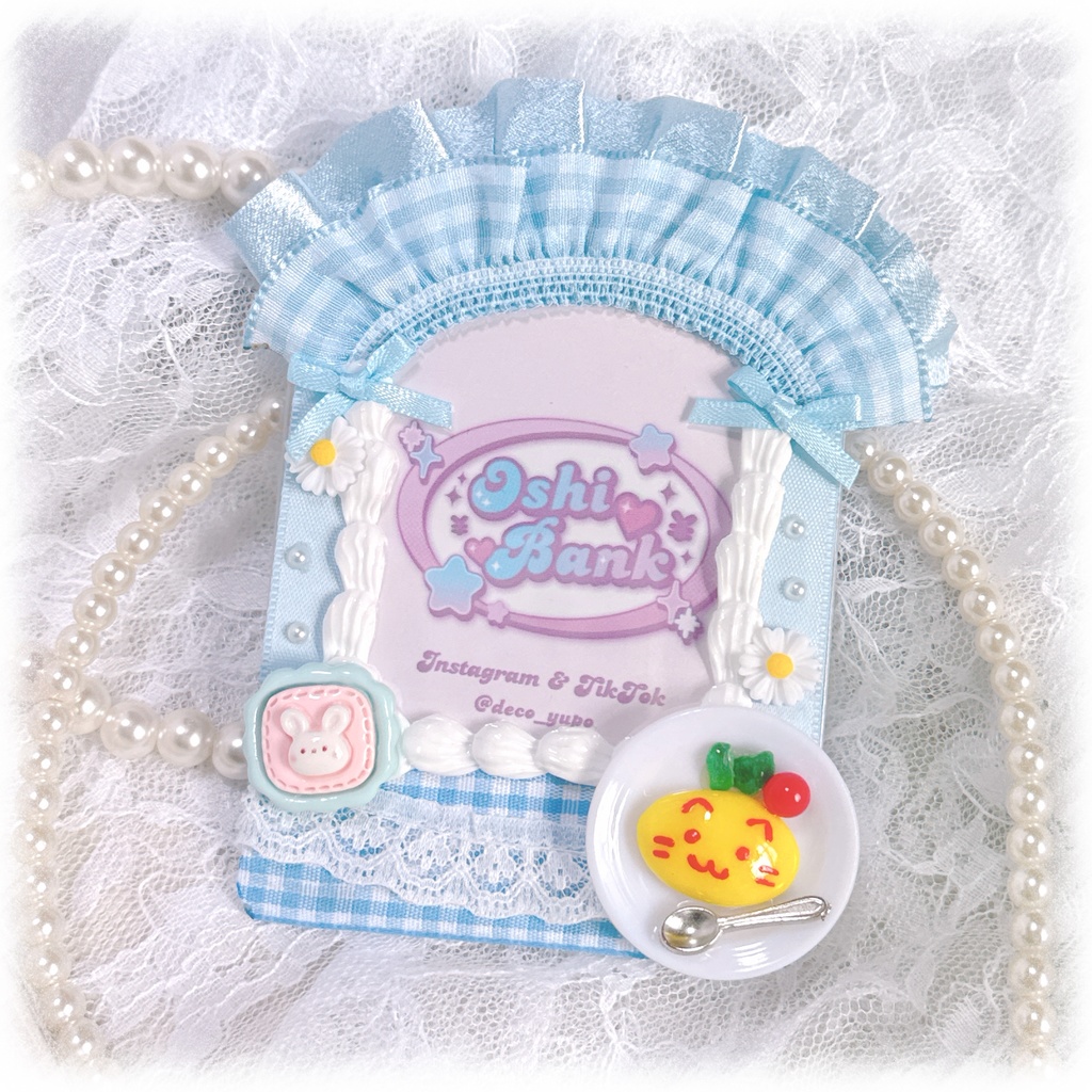 メイドさん風デコケース(水色)