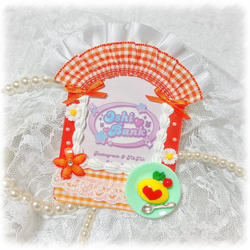 メイドさん風デコケース(オレンジ)