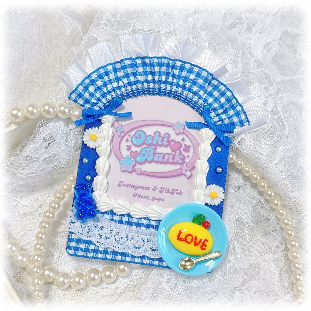 メイドさん風デコケース(青)