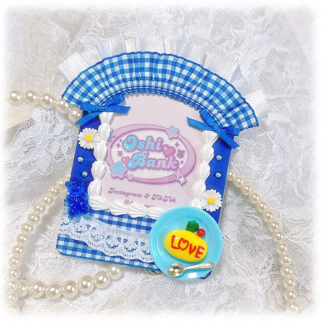 メイドさん風デコケース(青)