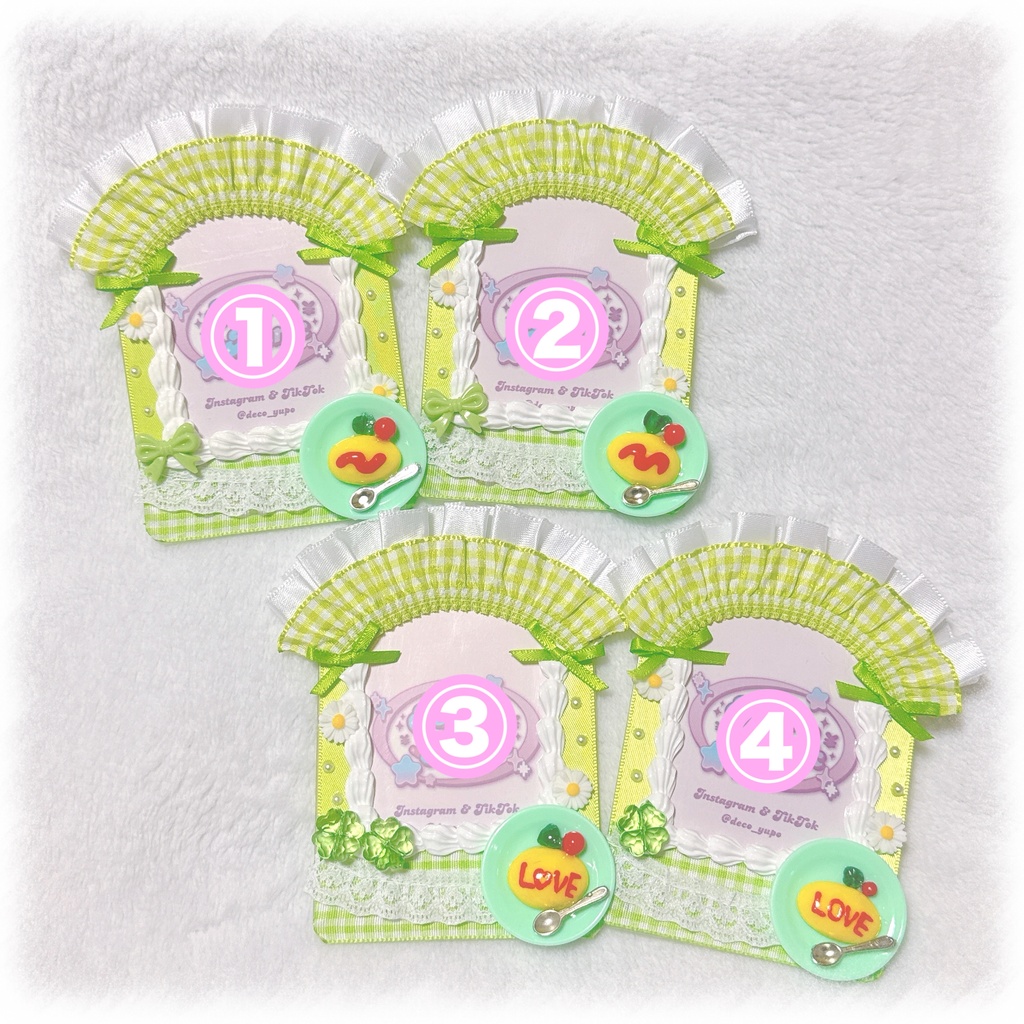 メイドさん風デコケース(黄緑)