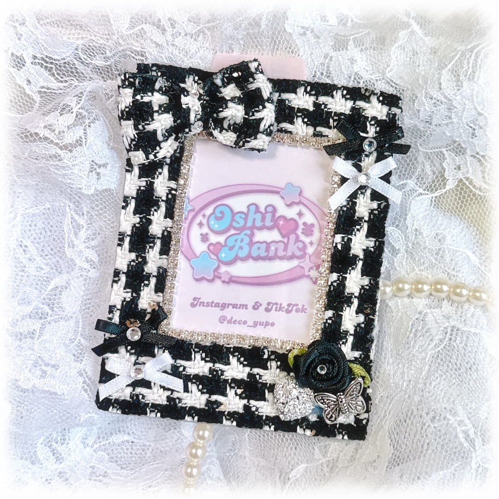 ツイードリボンデコケース