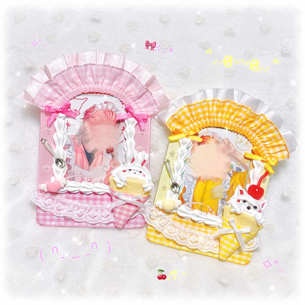 試作品★B8サイズ♡メイドさん風デコケース(動物クレープ)