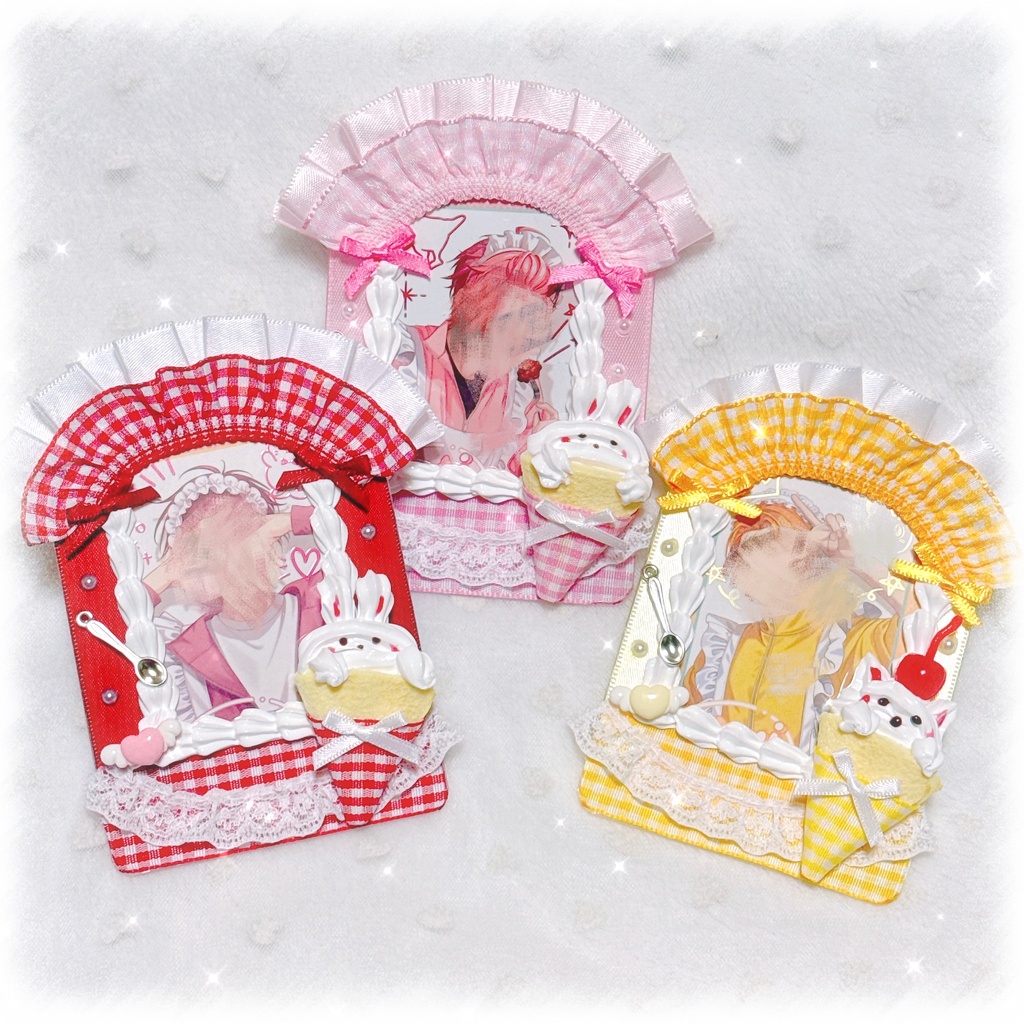 試作品★B8サイズ♡メイドさん風デコケース(動物クレープ)