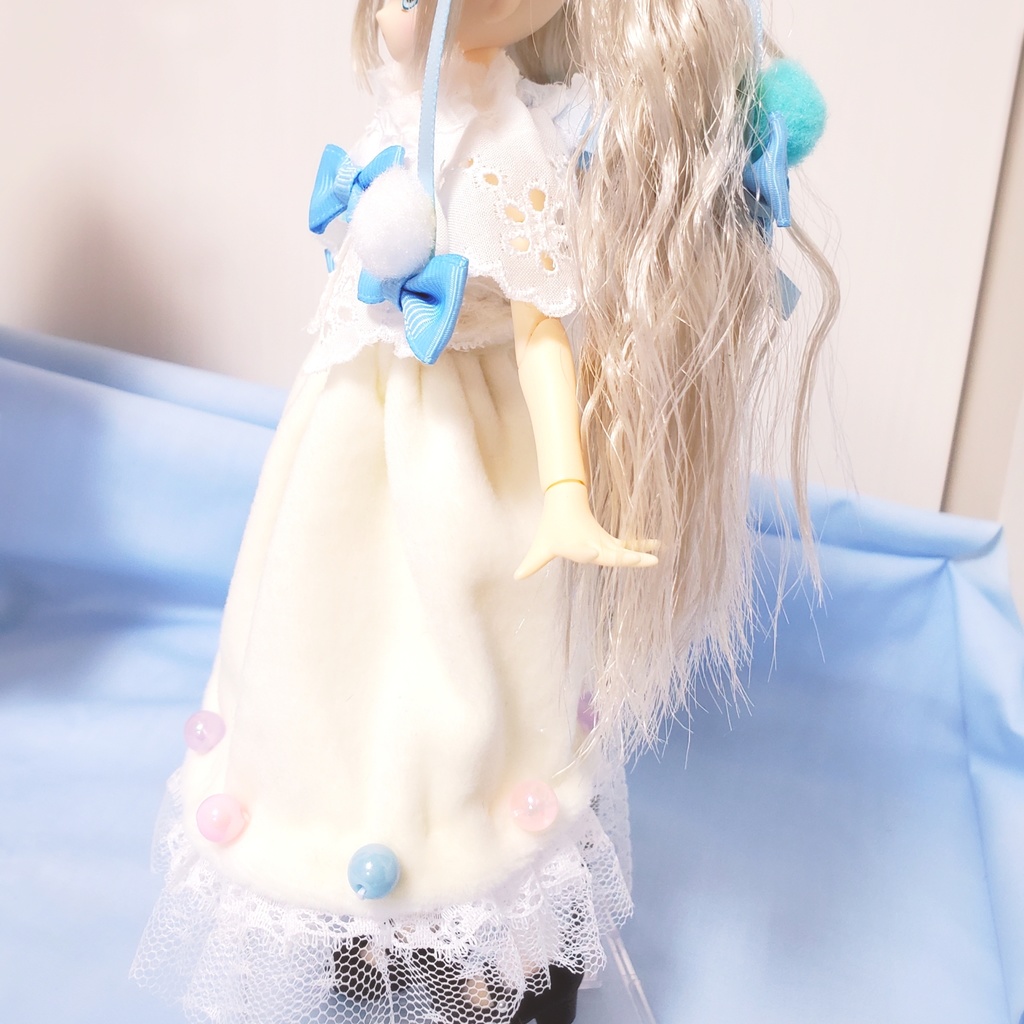 【1/6サイズ用ドール服】ふわふわ♡天使さんなワンピース👼