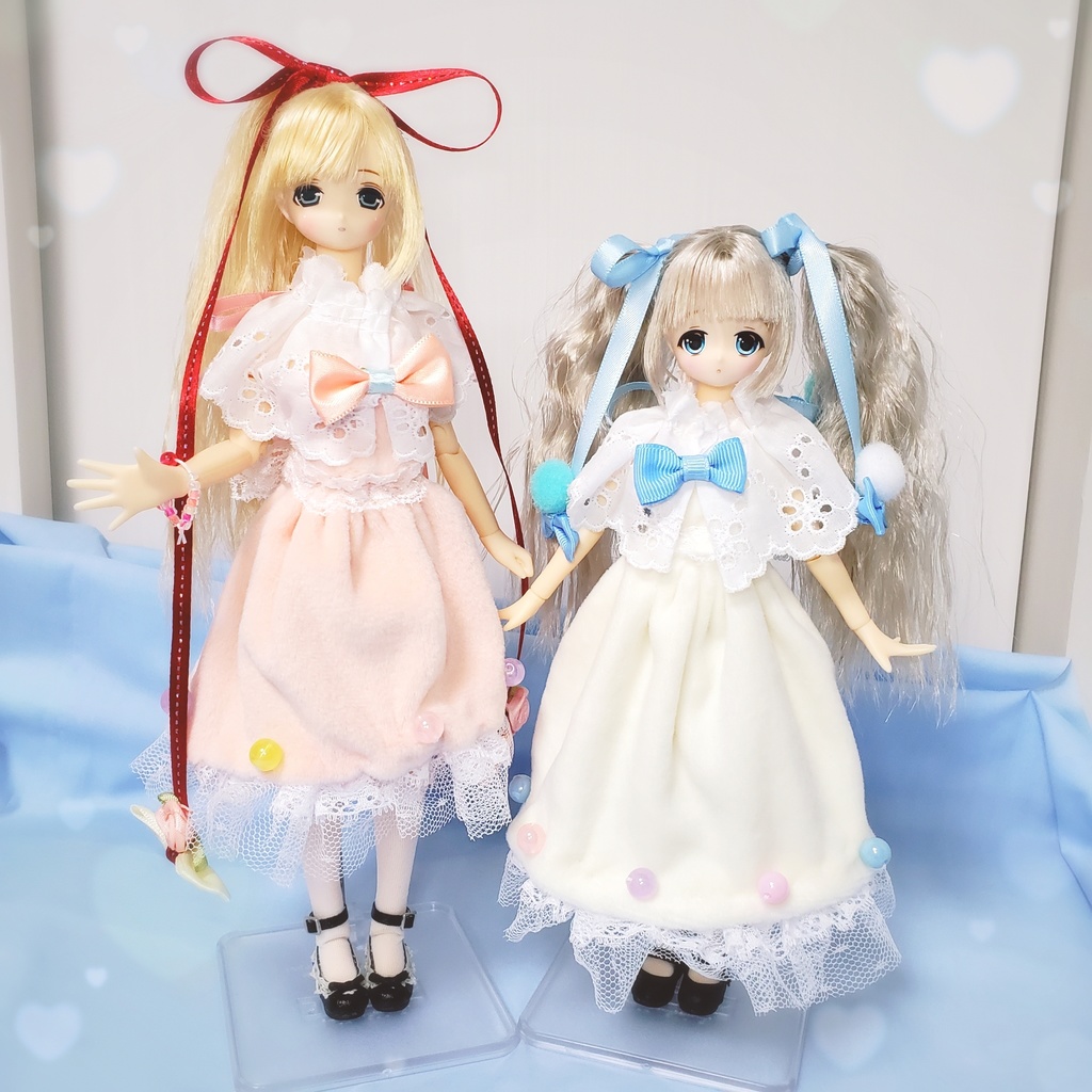 【1/6サイズ用ドール服】ふわふわ♡天使さんなワンピース👼