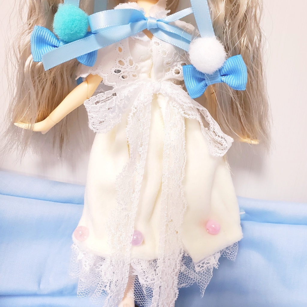 【1/6サイズ用ドール服】ふわふわ♡天使さんなワンピース👼