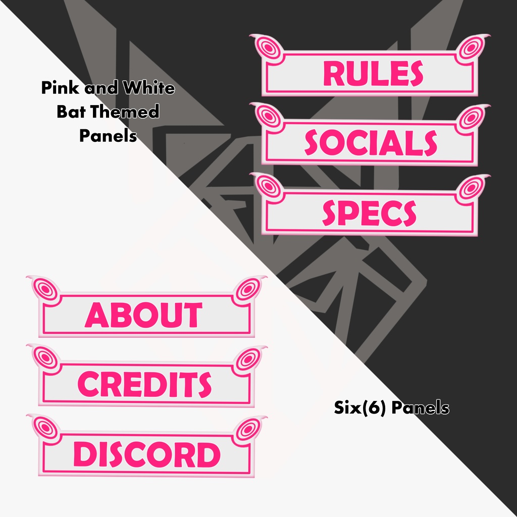 Pink/White Bat themed Panels
