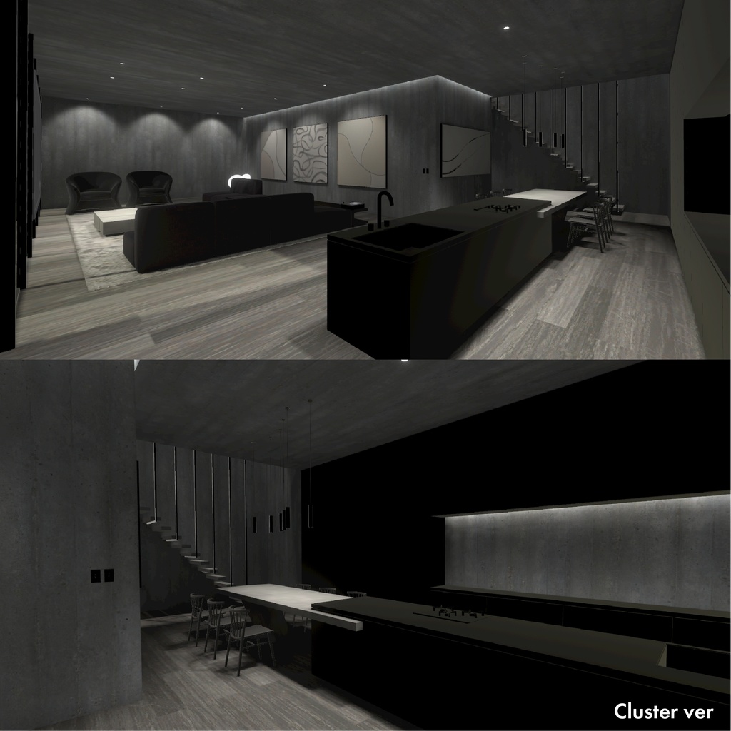 【VR用ワールド】simple black ※主にcluster最適化