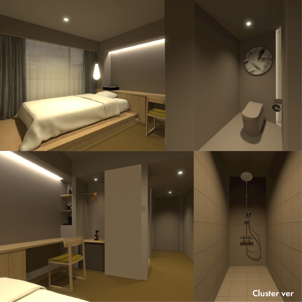 【VR用ワールド】single room ※主にcluster最適化