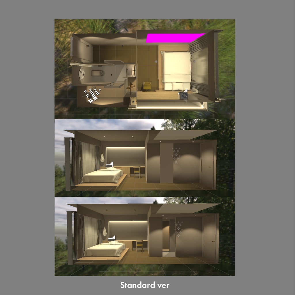 【VR用ワールド】single room ※主にcluster最適化