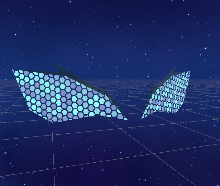 SF風ウィング+ヘキサゴン効果マテリアル